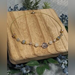 Flower Crystal Beaded Choker